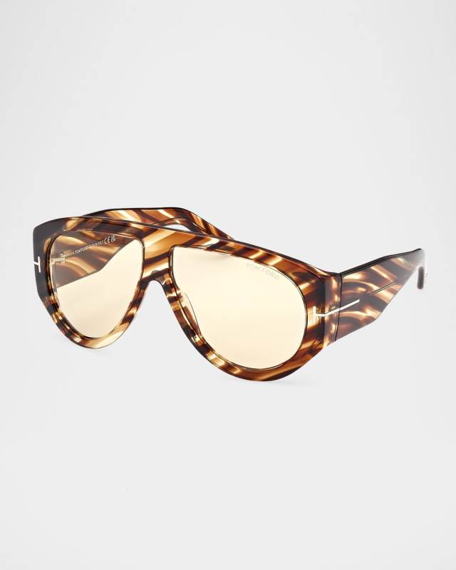 Patterned Round Acetate Sunglasses